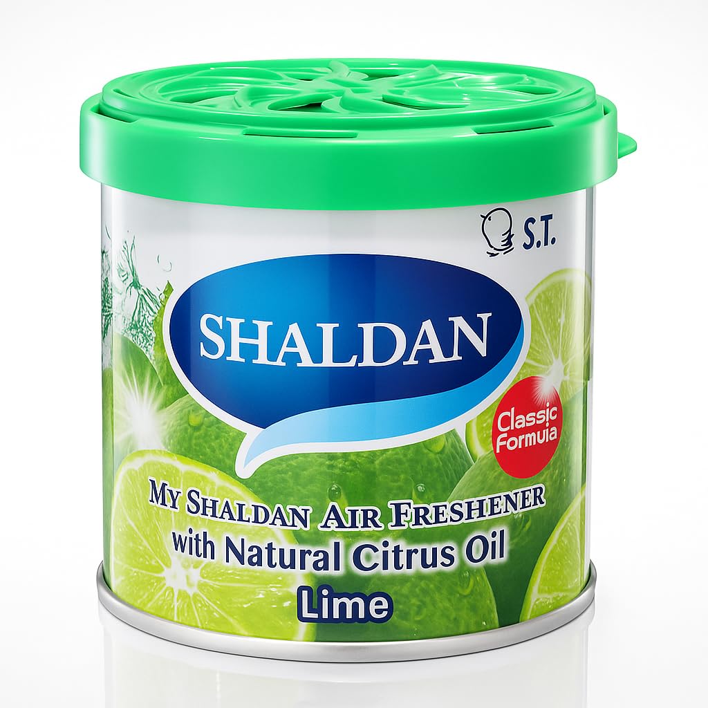 My Shaldan Japan Gel Car Perfume Air Freshener | With 100% Natural Citrus Oil | Since 1948 | For Car & Home | Lasts upto 60 days | LIME | 80 g