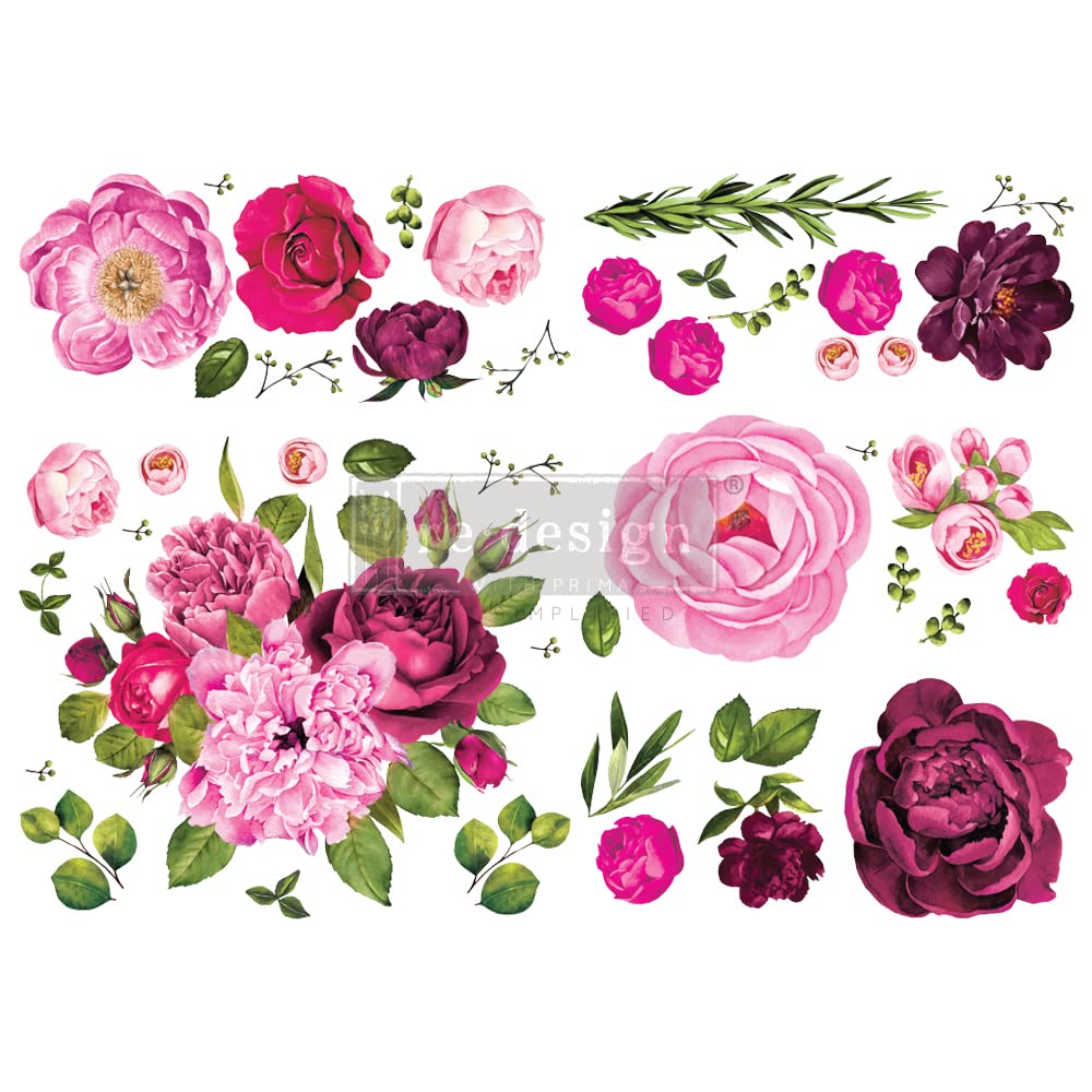 Prima Marketing Redesign Decor Transfers, Lush Floral