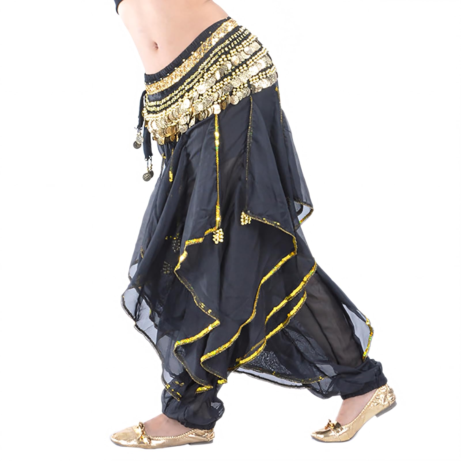 Pantalon Harem de Danse du Ventre Pantalon Baggy Tribal Arabe Halloween