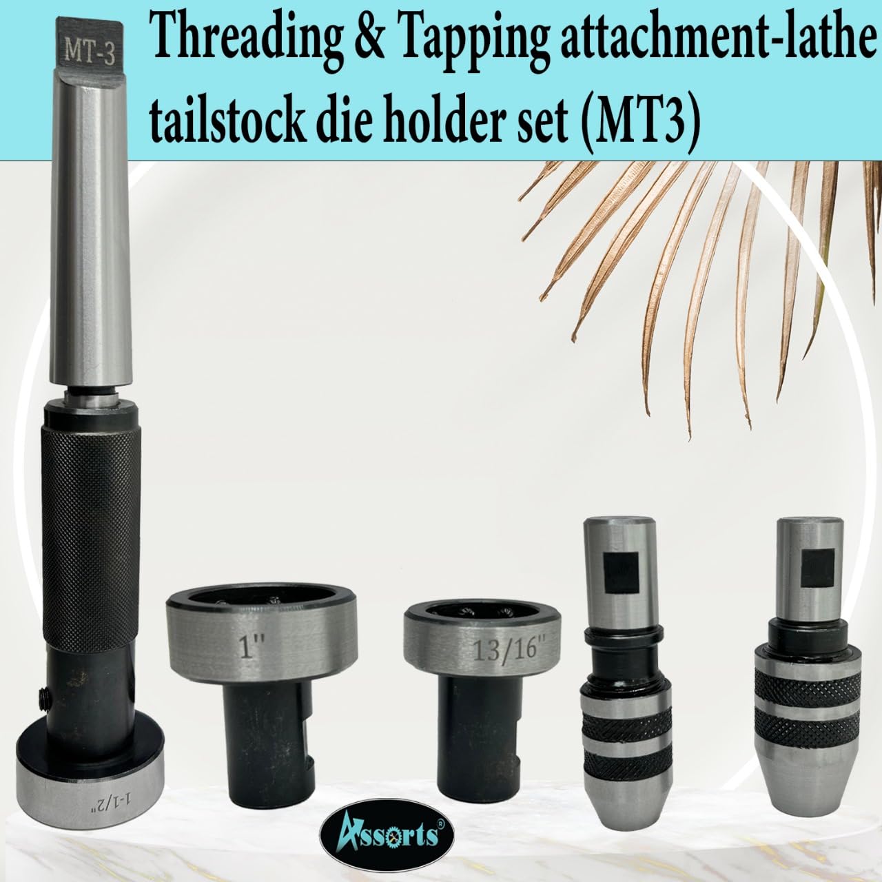 Gewinde- und Gewindeschneid-Aufsatz-Drehmaschine Reitstock Schneideisen Halter Set (MT3)
