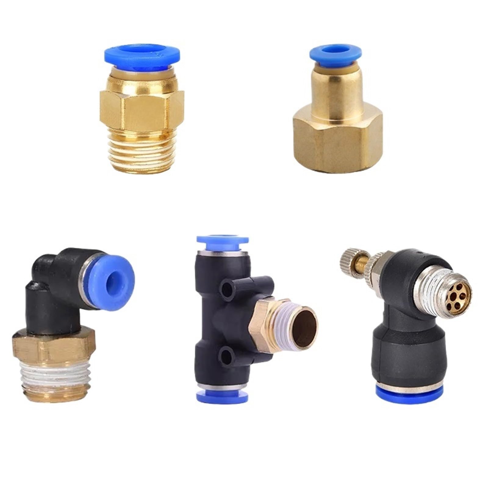 Conectores neumáticos PCF 8mm 1/4 para mangueras de aire de compresores