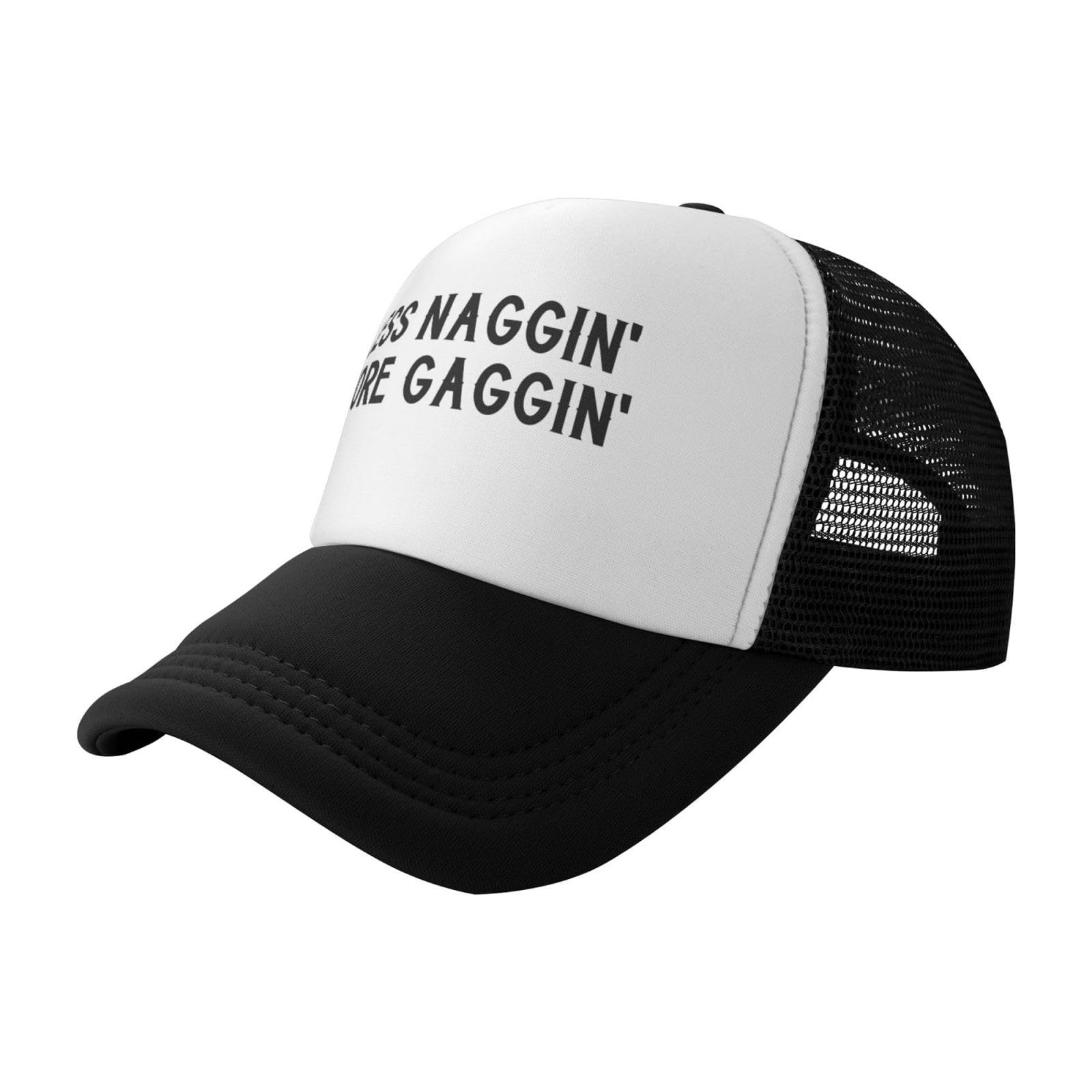 Melbrakin Unisex Black Less Naggin More Gaggin Men's Adjustable Baseball Cap Vintage Dad Hat Trucker Cap