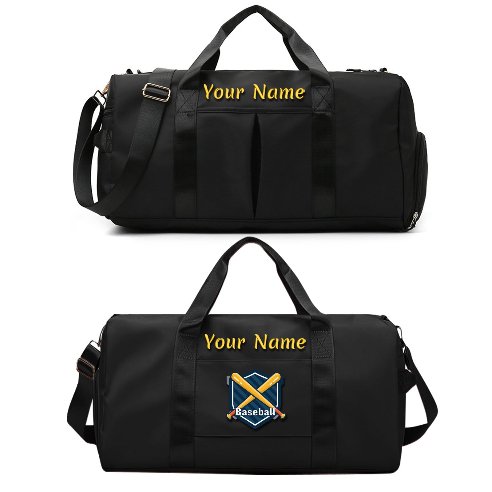 Personalized Duffle Bag with Photo Name Text, Customized Travel Bags with Wet Dry Pockets & Shoe Compartment, Custom Ballet Dance Sport Gym Bag for Women Girls