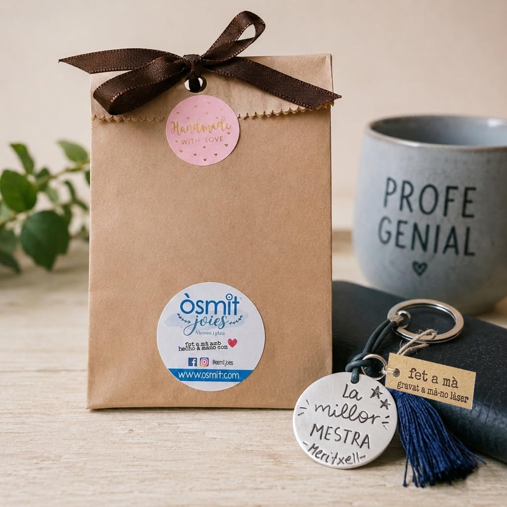 Regalo Personalizado para Profesora “La Millor Mestra” Llavero Grabado a Mano en Catalán Detalle Fin de Curso para Maestra o Educadora Artesanal y Personalizable