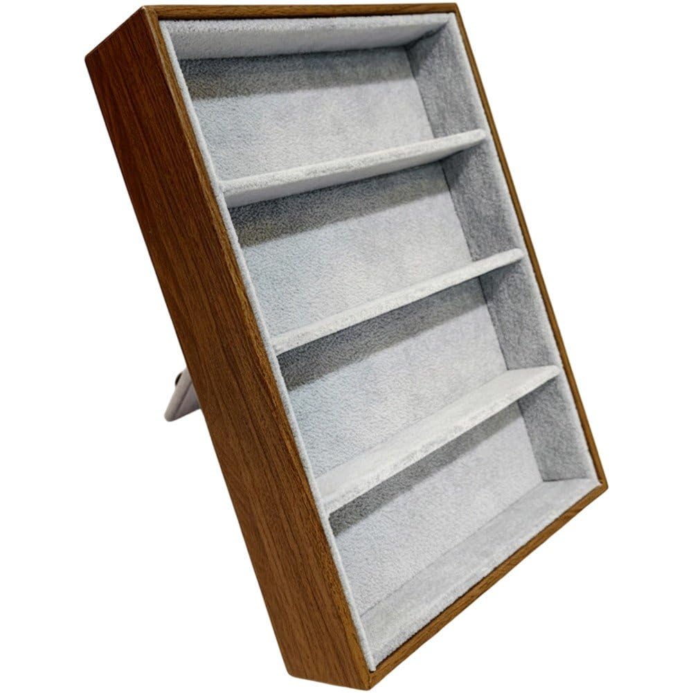 Fituenly Wooden Eyeglasses Display Case Glasses Box Organizer 4 Compartment Display Tray For Multiple Pairs Sunglass