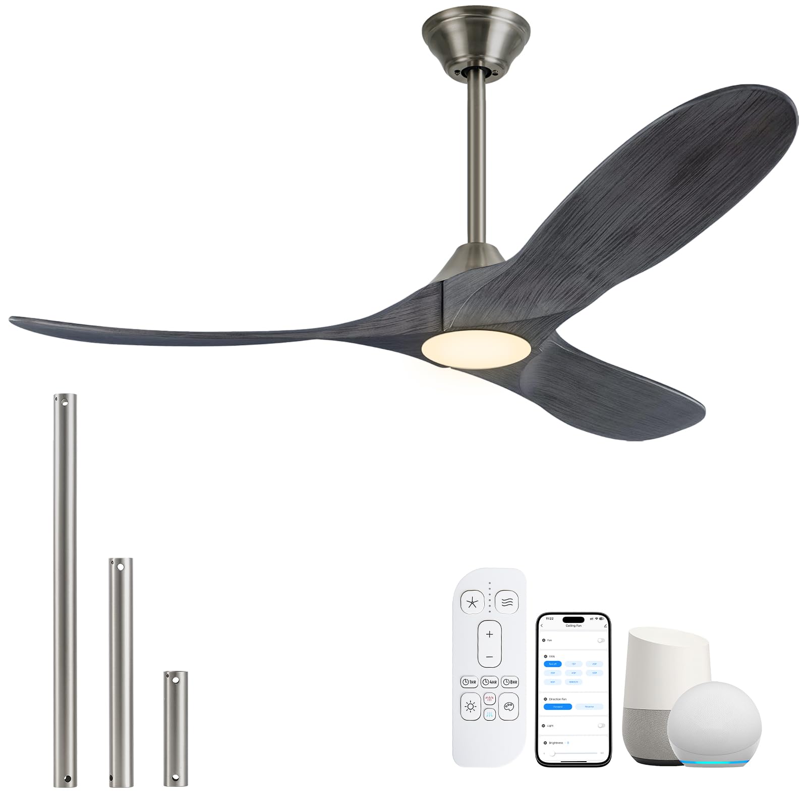 XCWIIE Solid Wood Smart Ceiling Fan