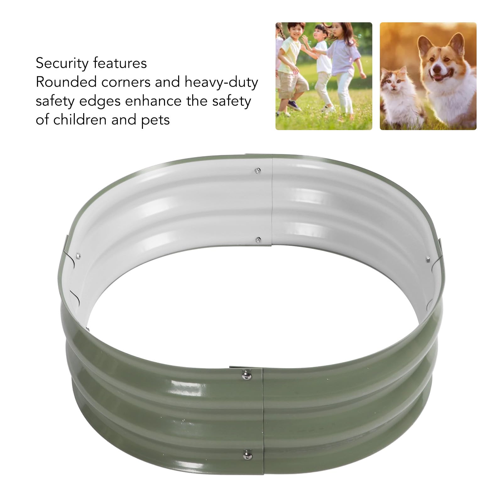 Raised Garden Bed, Corrugated Metal Raised Garden Beds Galvanized Planter Garden Boxes Oval Large Metal Planter Box Planters For Outdoor Plants For Gardening Vegetables, Fruits