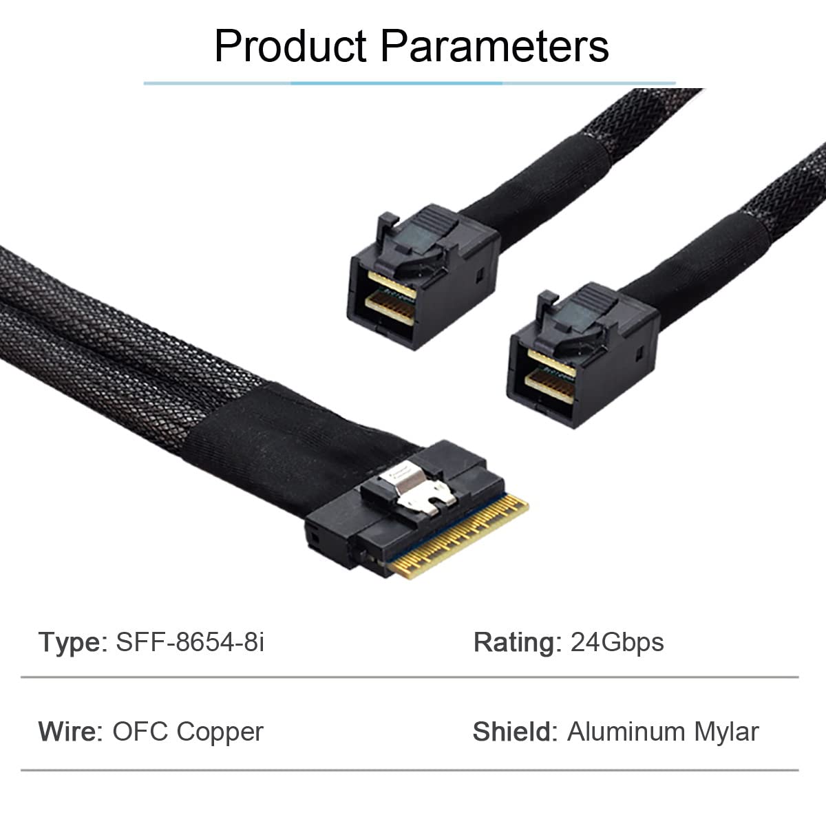 Cablecc Cavo PCI-E Ultraport Slimline SAS Slim 4.0 SFF-8654 8i 74pin a doppio SFF-8643 4i Mini SAS HD cavo PCI-Express