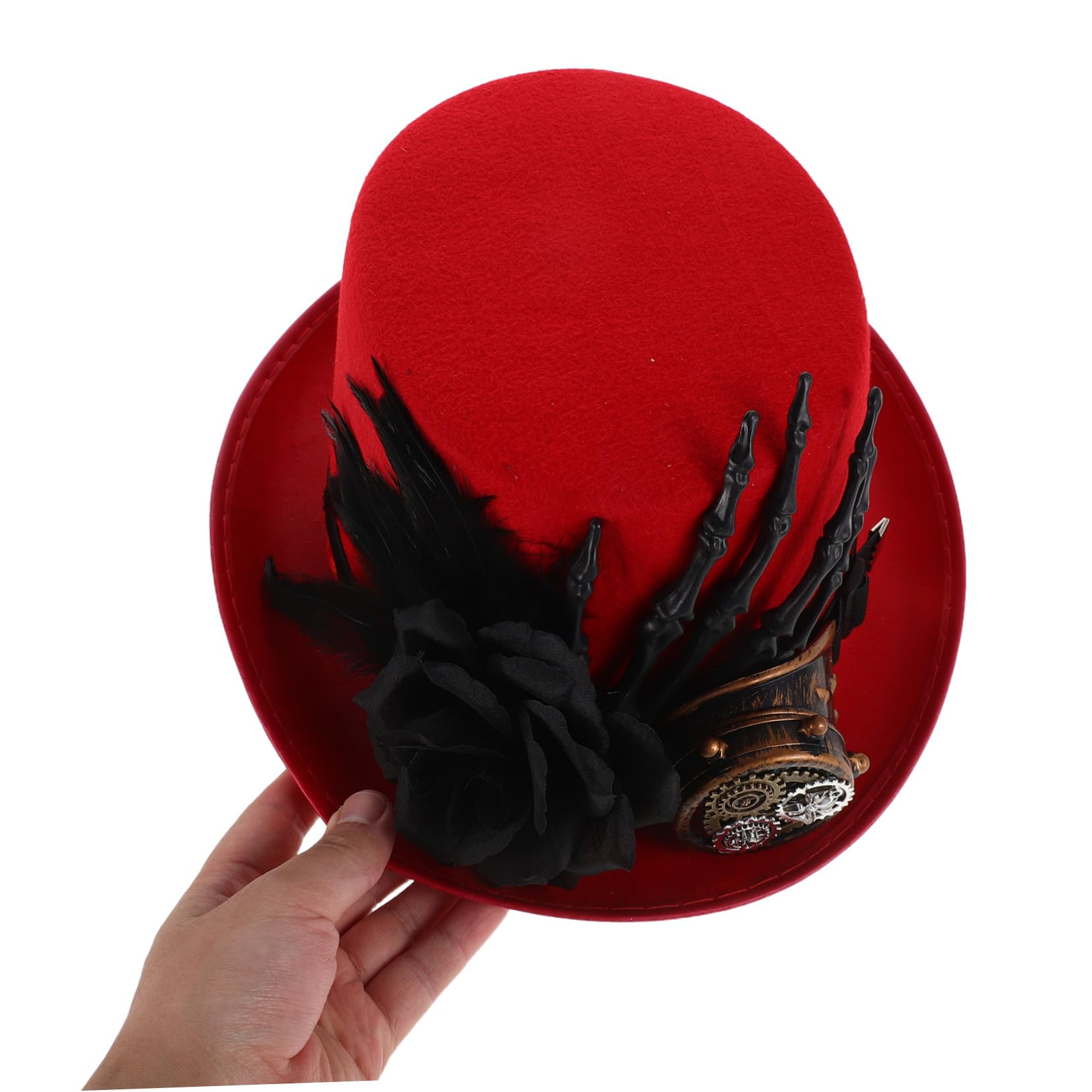 Homoyoyo Sombrero de Copa de Halloween Diseño de Calavera Sombrero Steampunk para Fiesta de Cosplay Unisex Hombres Mujeres