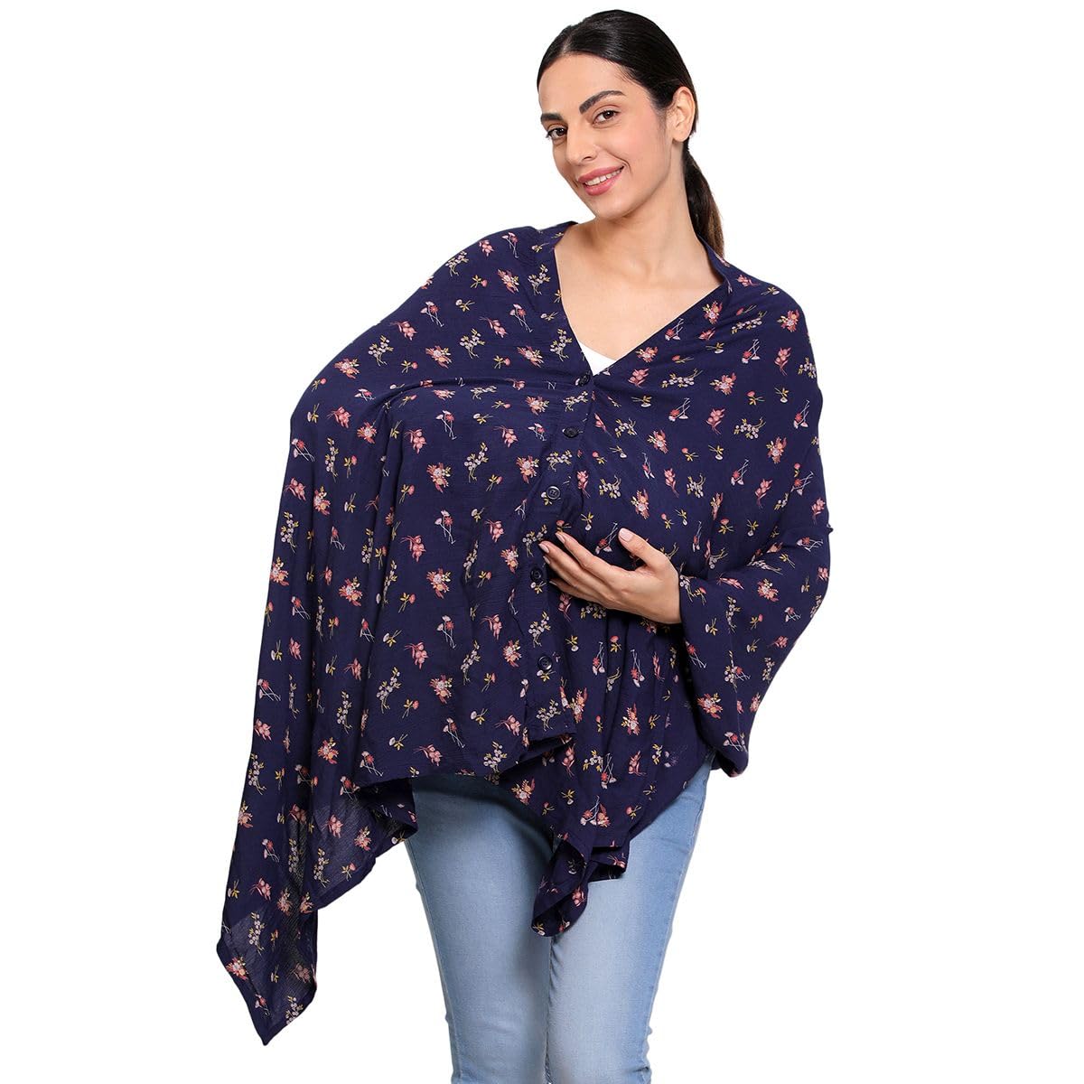 Women Multi Color Woven Nursing Wrapper (One Size)-image-43