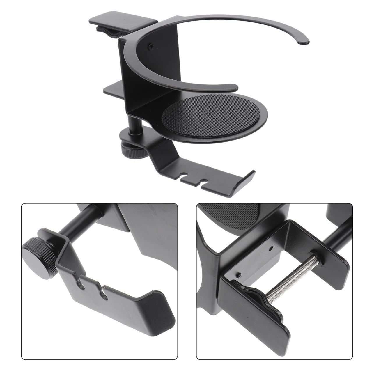LABRIMP Supporto Per Cuffie in Portabicchieri Regolabile Per Scrivania Mobile Facile Installazione Utilizzo Per e Casa