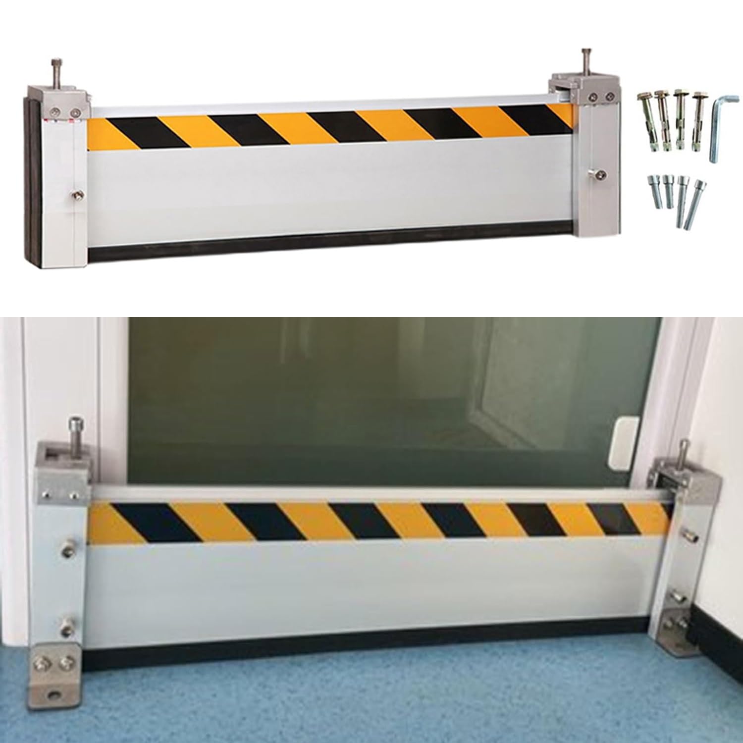 ZSPINJIA Reusable Flood Protection Barriers for Home Garage Front Door Gates, 3/4/5/6/7/8/9/10/11/12/13/14/15/16/17/18ft Long Detachable Aluminum Unit Module Design Flood Control Baffle(H 0.6ft(20cm),