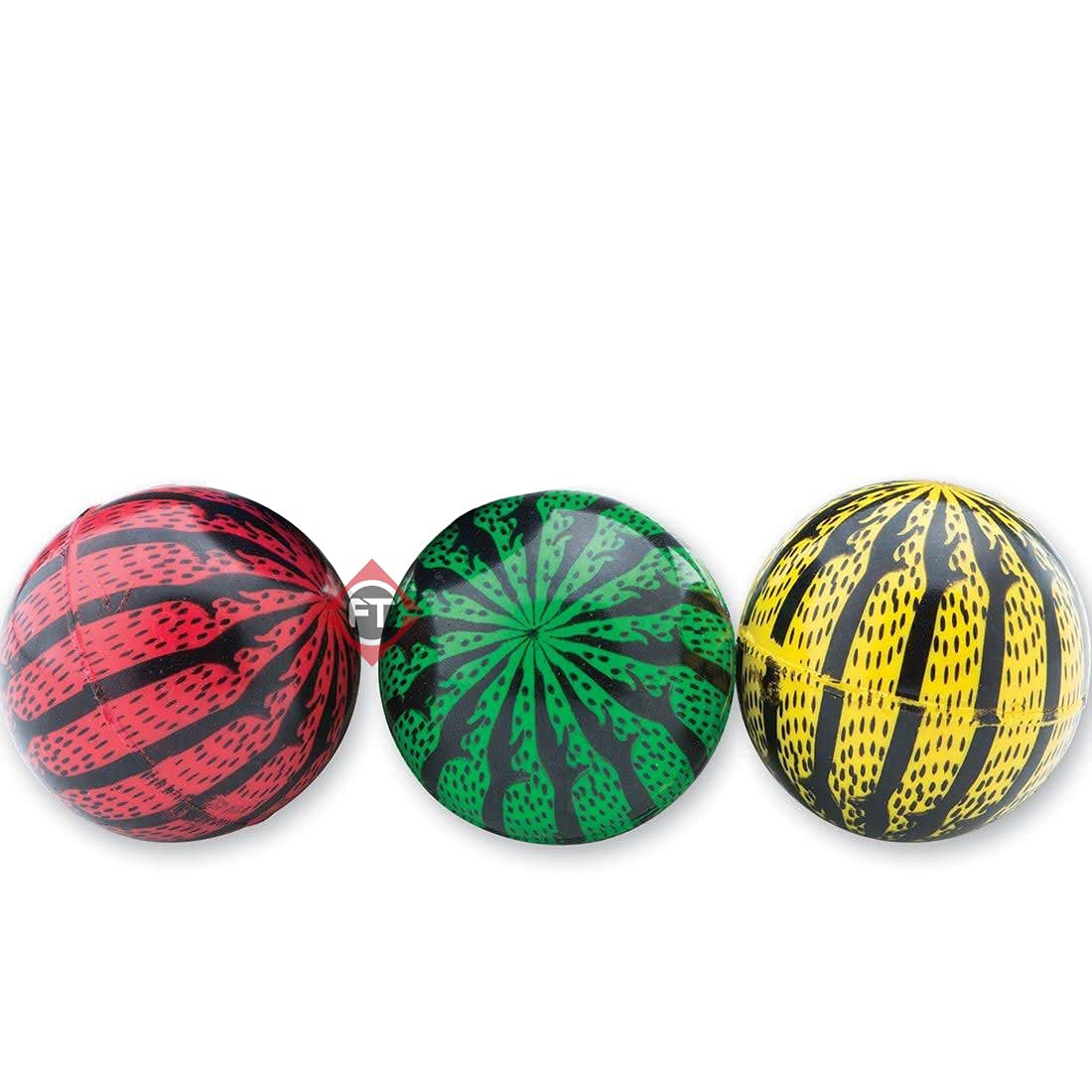 Firstly Traders Mini Watermelons Bouncy Balls for Kids Set of 3 Bouncing Balls (Free Stickers) Frosty Look and Extra-High Bounce Frozen Birthday Party Favors Fillers Fun