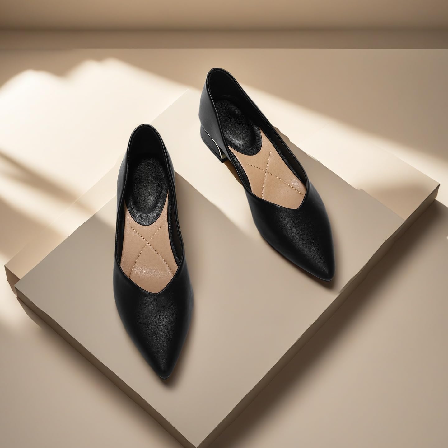 HIPPOSEUS Escarpins Femme Élégantes Chaussures de Bureau Confortables Classique Chaussures Habillées avec Talon Bloc,Modèle 320