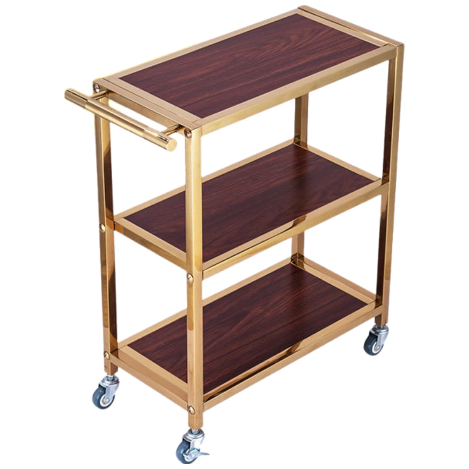 Carrello Multiuso con Ruote, 3 Ripiani, Carrello da Cucina/Bar in Metallo, Carrello Mobile per Servizio Alimentare con Maniglia e Ruote per Ristorante, casa, dispensa, Feste