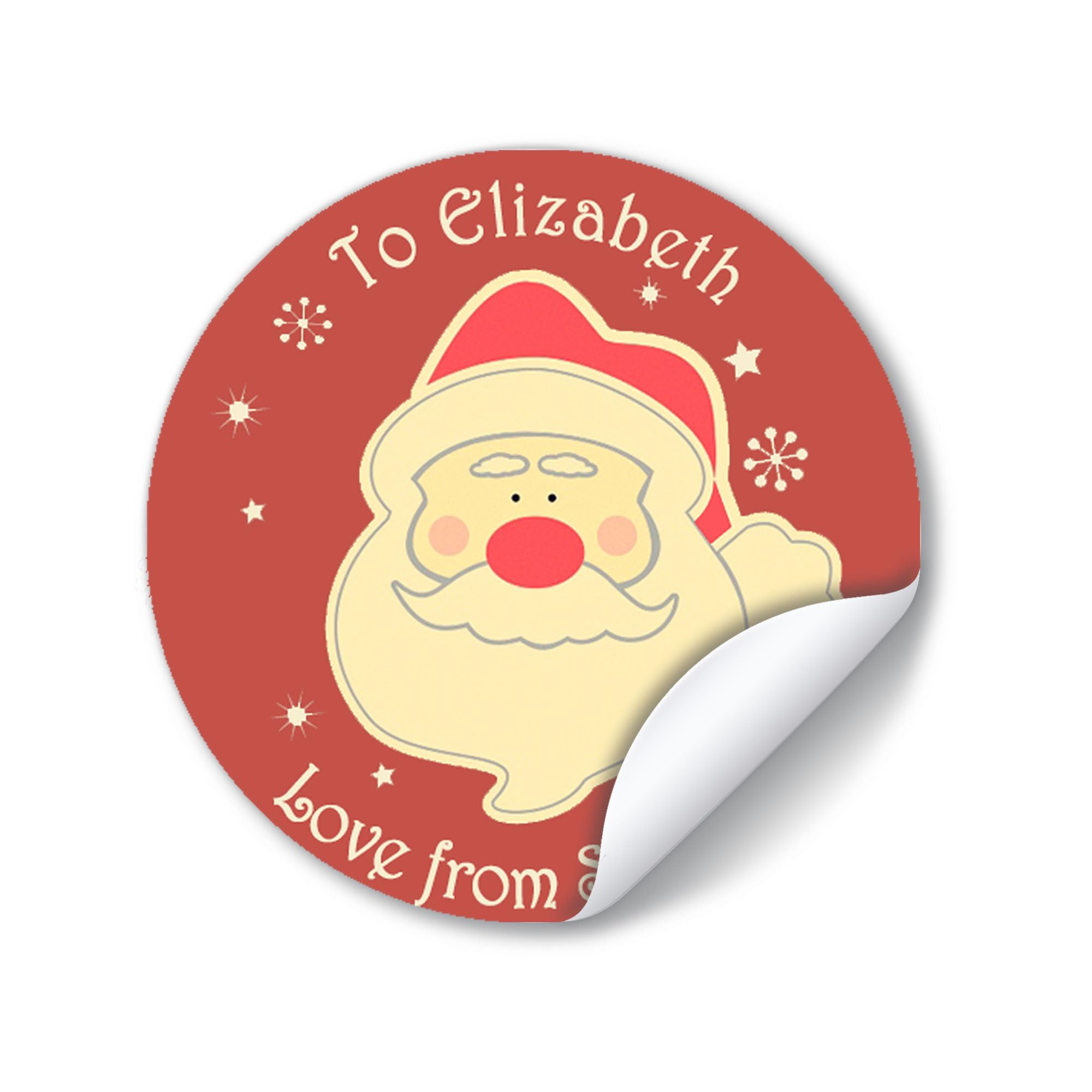 Treasured Forever Multicoloured 24 Personalised Christmas Stickers Gift Tag Labels Present Delivery From Santa (D5 - Red & Green)