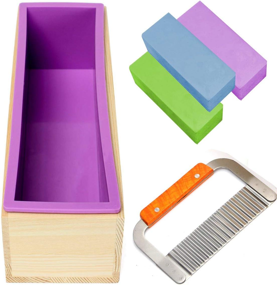 Wood Soap Mold Rectangle Wood Box Steel Soap Cutter Cuboid