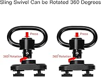 Vista 6 de Eslinga QD tradicional de 2 puntos ajustable extra larga de dos puntos tradicional QD Rifle Sling con almohadilla para el hombro