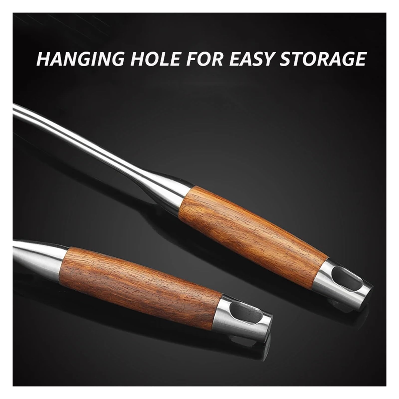 Espumadera Colador de Alambre de araña de Acero Inoxidable 304 for cocinar y freír, colador de cucharón con Mango de Madera-Herramientas de Cocina(1 Set)