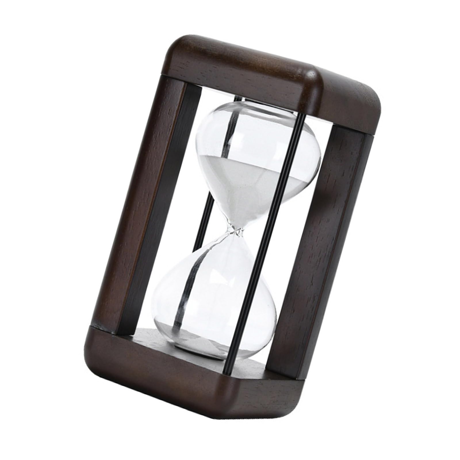 Moderno reloj de arena de 30/60 minutos, reloj de arena grande de madera con arena negra y blanca para actividades cronometradas y decoraciones, temporizador de estudio para estudiantes