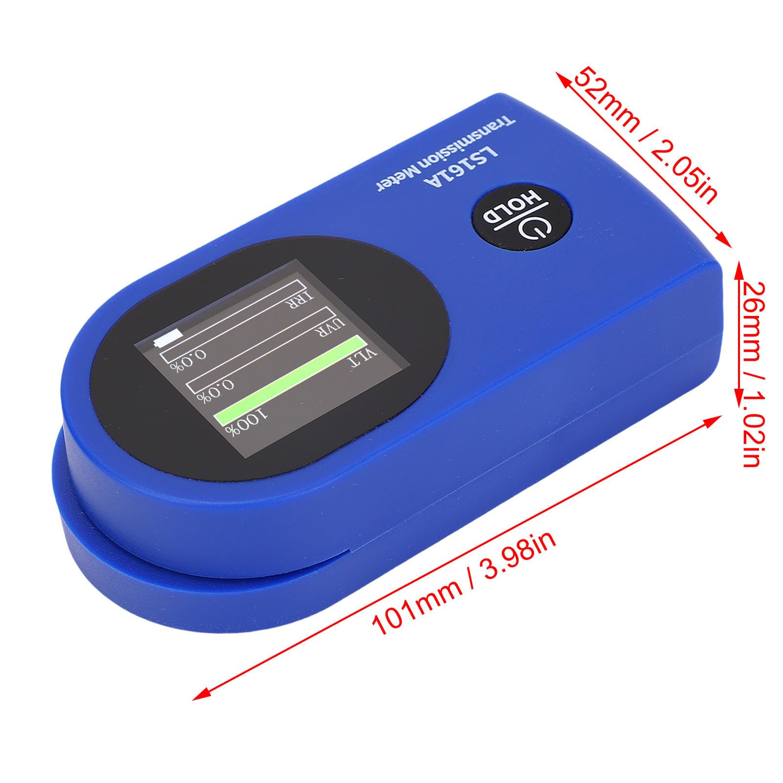 Jeffergarden Probador de Medidor de Transmisión de Película Solar 3 en 1, Probador de Transmitancia de Luz IR con Calibración Dinámica en Tiempo Real, Medición de Valor Visible e Infrarrojo para