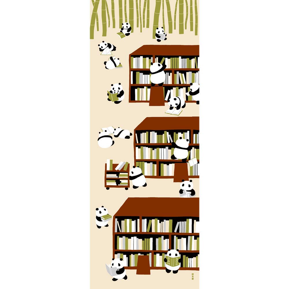 HAMAMONYO Picture Tenugui 'Panda Bamboo Grove'