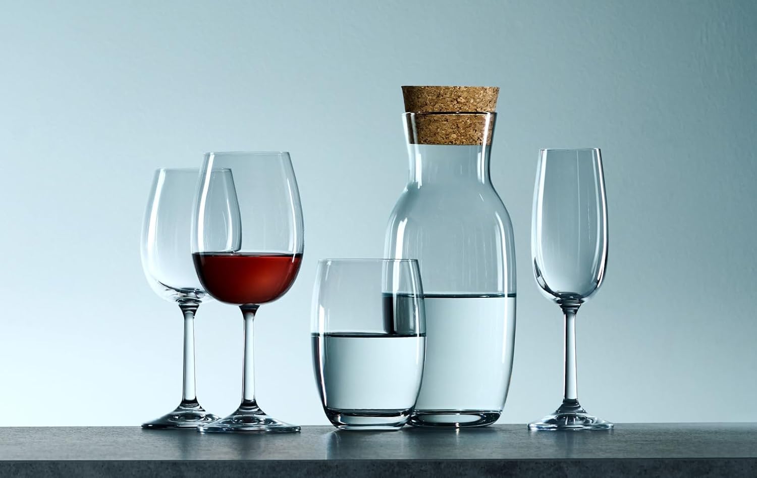 Gerlach 1760 Set of 6 glasses, 360 ml, drinking glasses, water glasses, dishwasher safe, glass, universal glasses, juice glasses, transparent flow