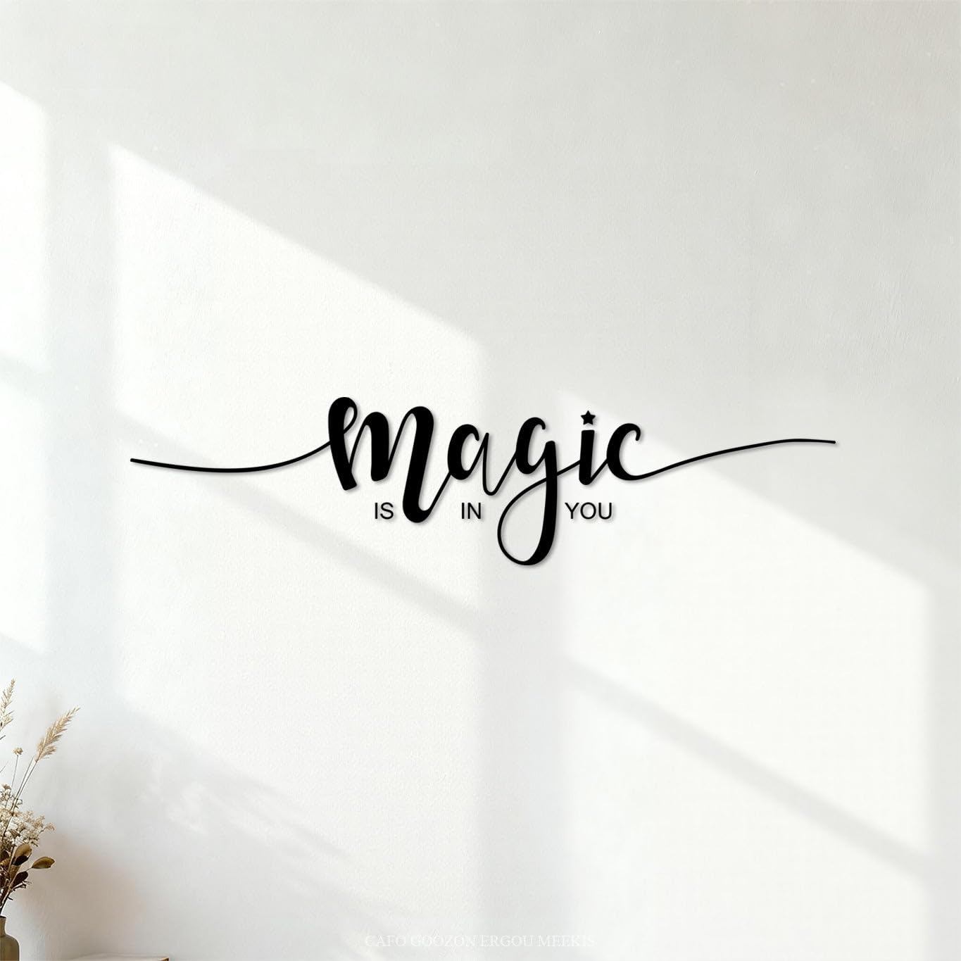 Engraving Decals Magic is in You Inspirational Hand Drawn 36.4x152.3cm Car Body Decoration Black