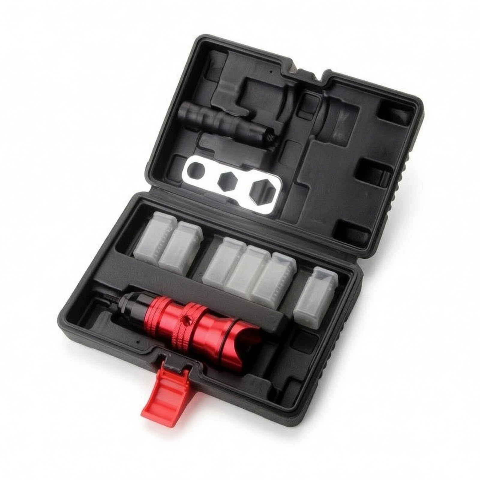 harayaa Adattatore Rivetti Elettrico Kit Rivettatrice per Trapano Testa Conversione Set Rivetti Multiple Misure Chiave Piastra Multi Foro Corpo in Alluminio