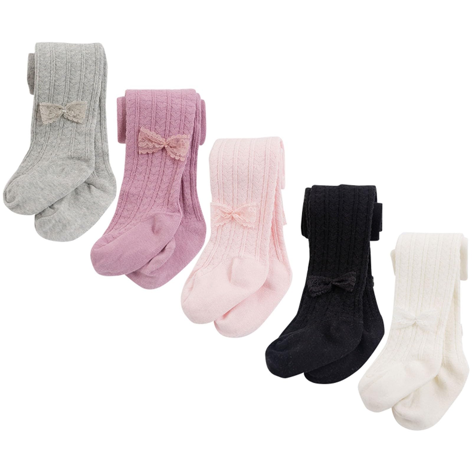 Baby Girls Cotton Tights Cable Knit Leggings Warm Stretchy Solid Pantyhose Stocking Pants for (Purple, 2-4 Years)