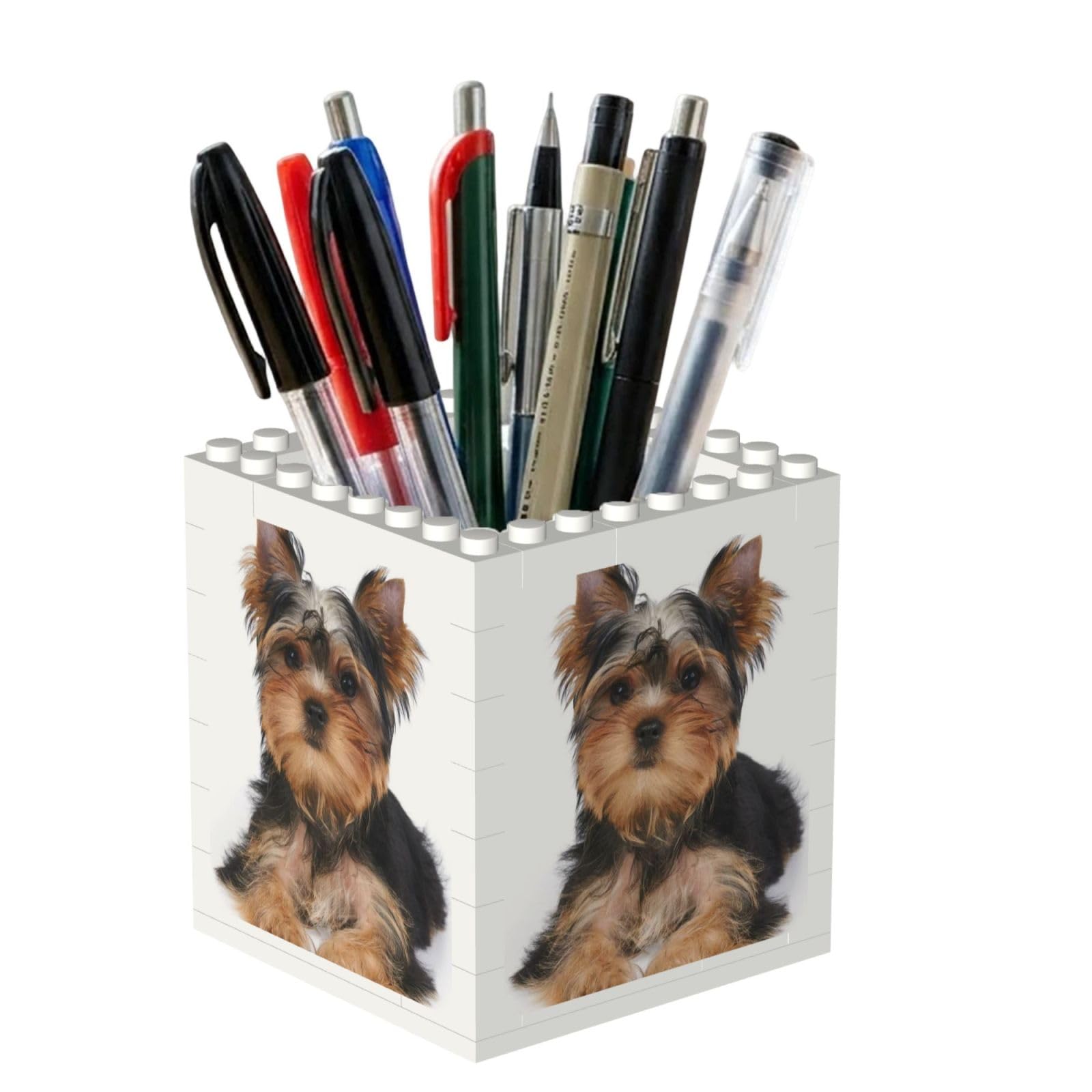 Poadnly Yorkshire Terrier, Pen Pot Pencil Holder for Office Home School, Compact Desk Organiser for Office Stationery