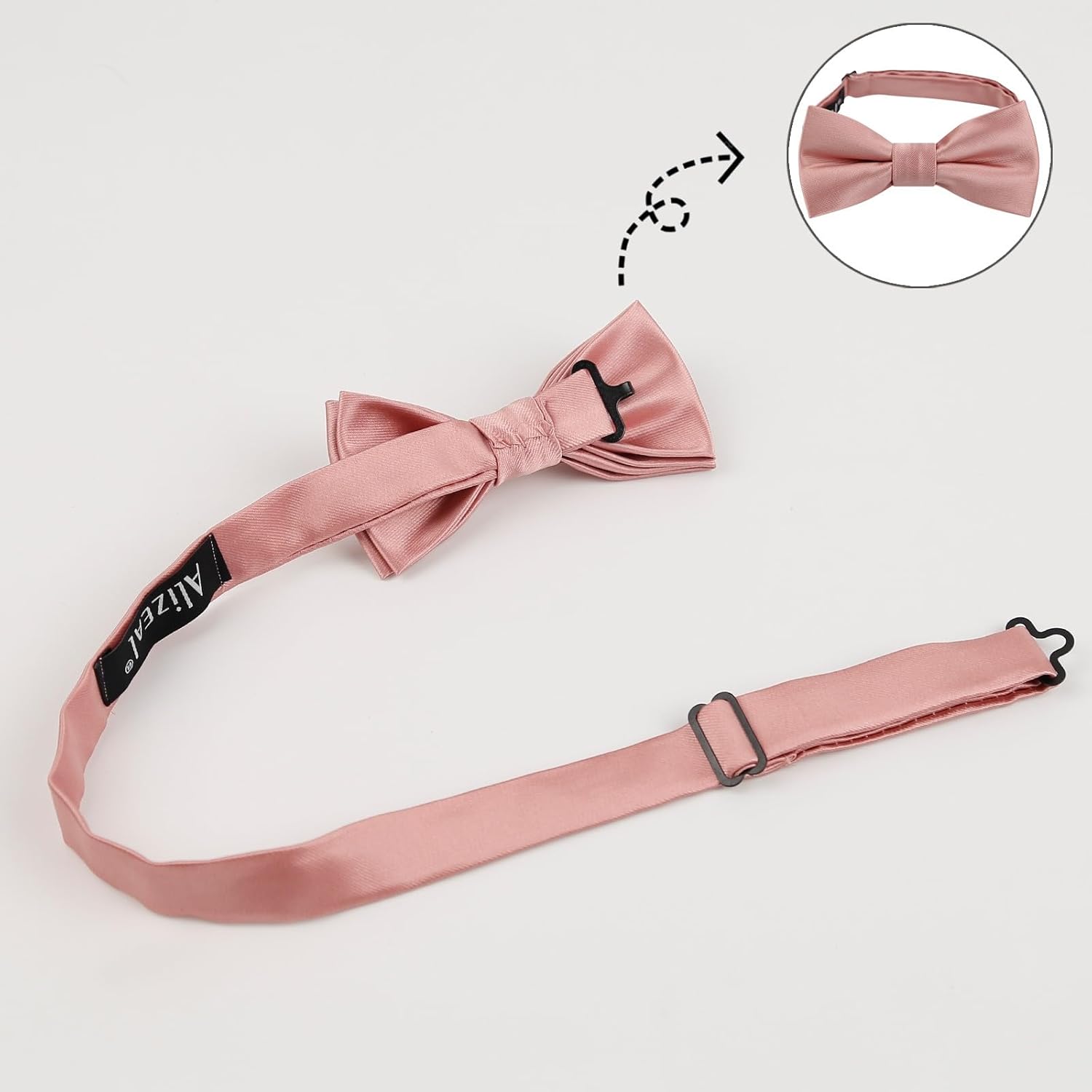 Alizeal Boys Adjustable Pre Tied Wedding Party Tuxedo Bow Tie - Image 4