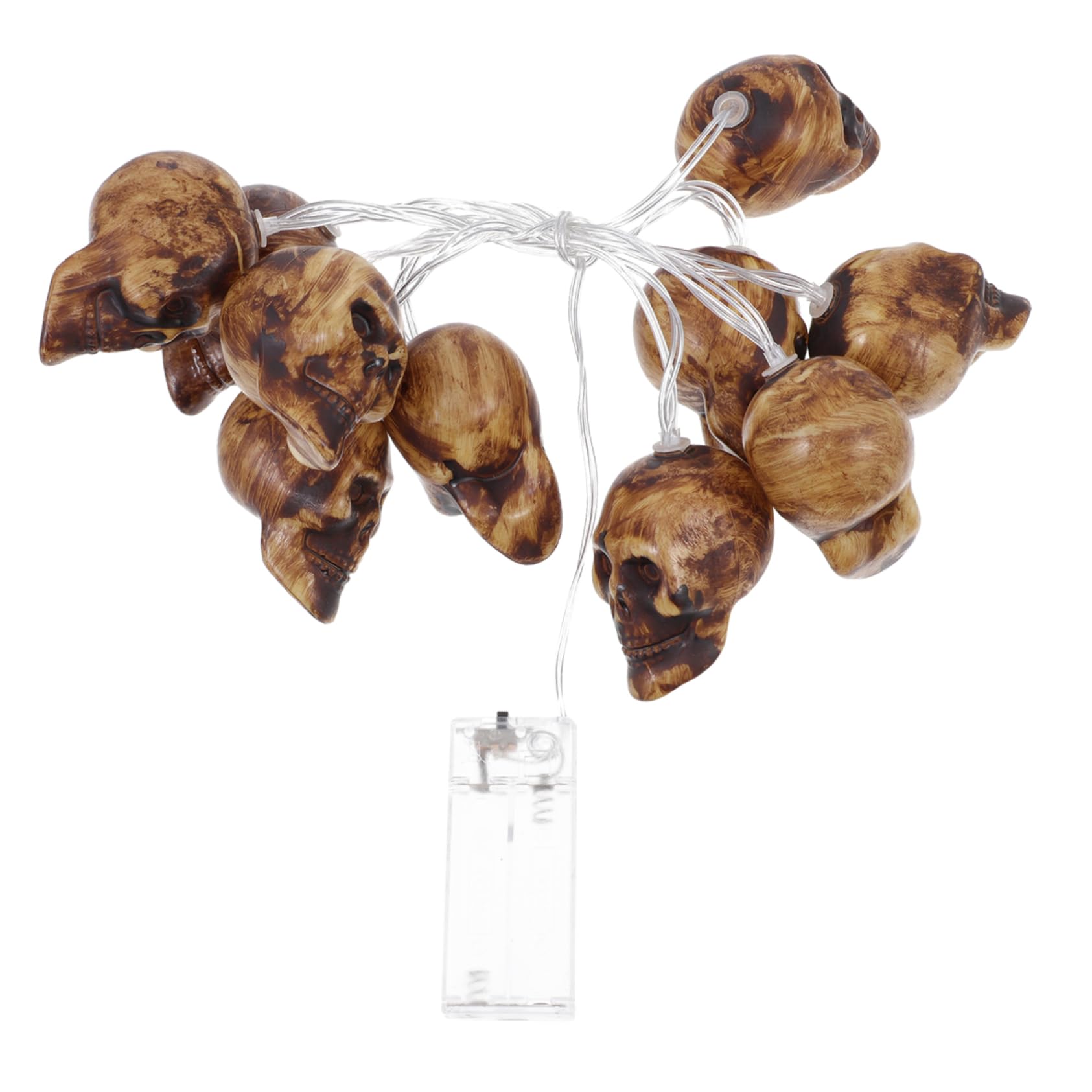 Anneome Halloween Skull Light String 1.5m 10 LED Battery Operated Skeleton Lights for Indoor Festival Party Wall Decoration