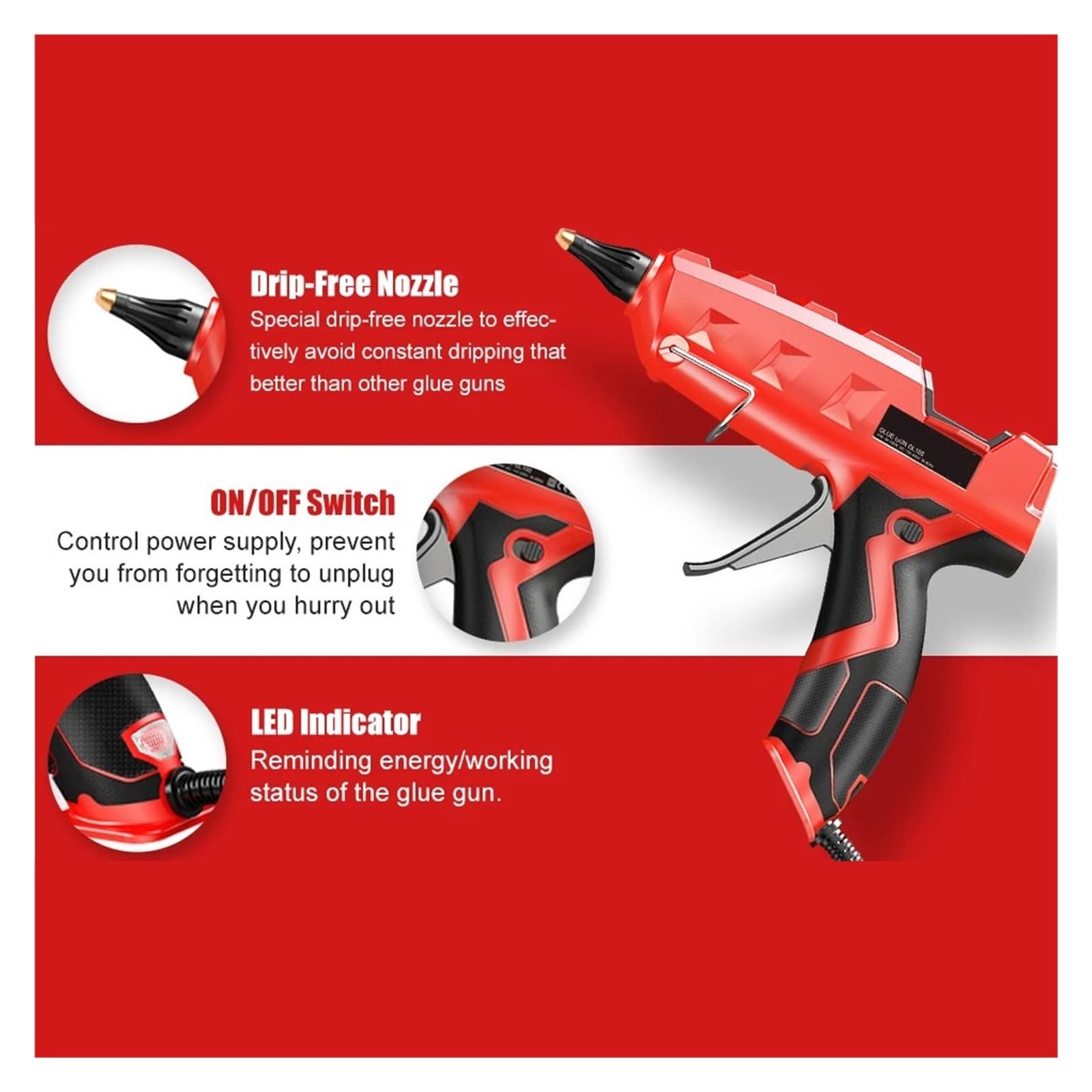 Pistolet Do Klejenia Na Gorąco 100W Heavy Duty Pełnowymiarowy Zestaw Pistoletów Z 20 Szt. Kleje W Sztyfcie Dla Majsterkowiczów Projekty Artystyczne I Rzemieślnicze Uszczelnianie