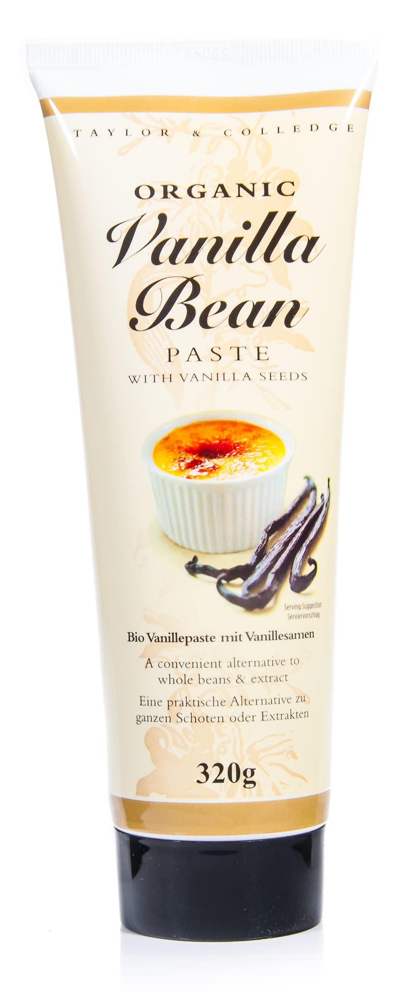T&C - Bio Vanilla Bean Paste | Vanille Paste aus 100% natürlichen BIO-Vanilleschoten. Vanillepaste ideal zum Verfeinern von Pudding, Torten, Dessert, Eis uvm. | Inhalt: 320g