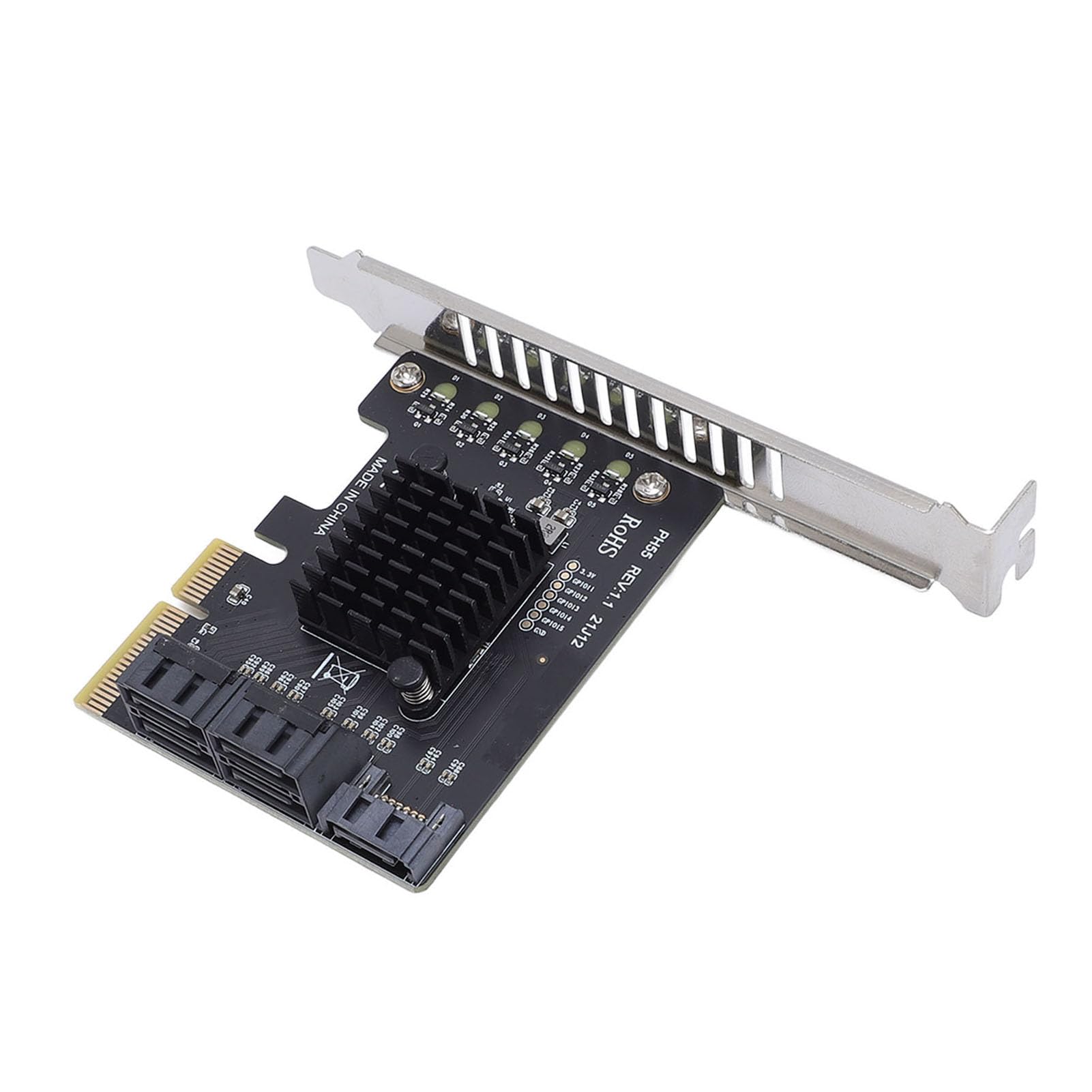 Annadue Scheda di Espansione Serial ATA PCIe a 5 Porte per PC Desktop
