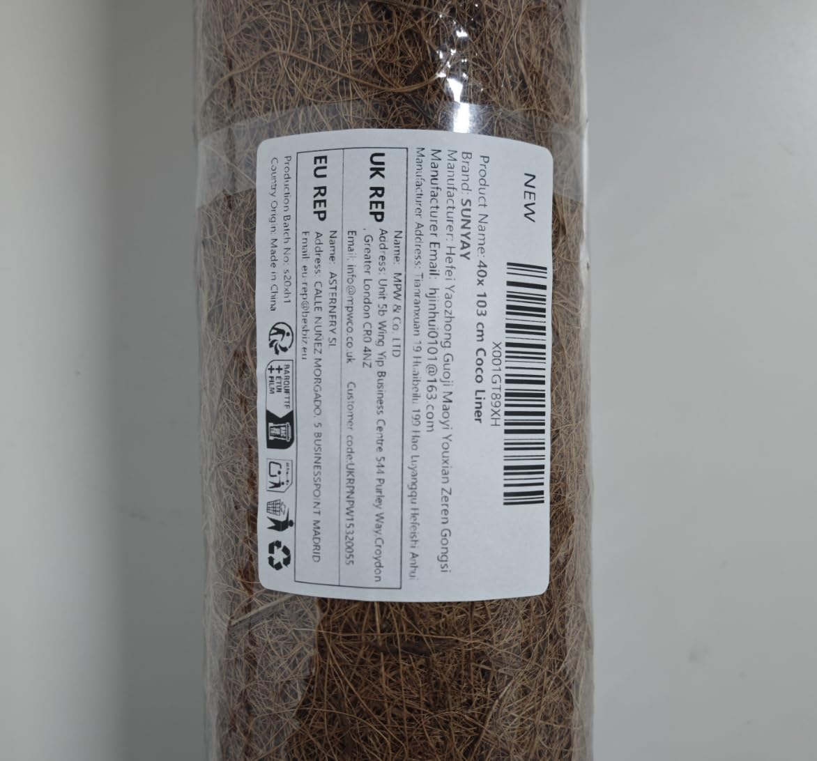 SUNYAY Litière Fibre de Coco Naturelle 40x100 cm Terrarium Reptiles