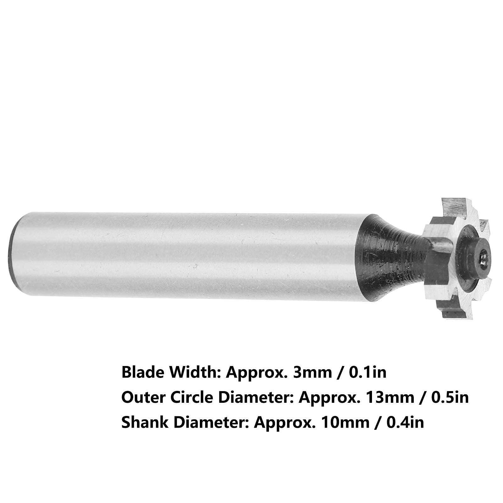 Fraise en T 3 x 13 x 10 mm, HSS haute vitesse en acier Woodruff Keyseat, fraise à coupe en T arbre droit, outils de fraisage semi-circulaire