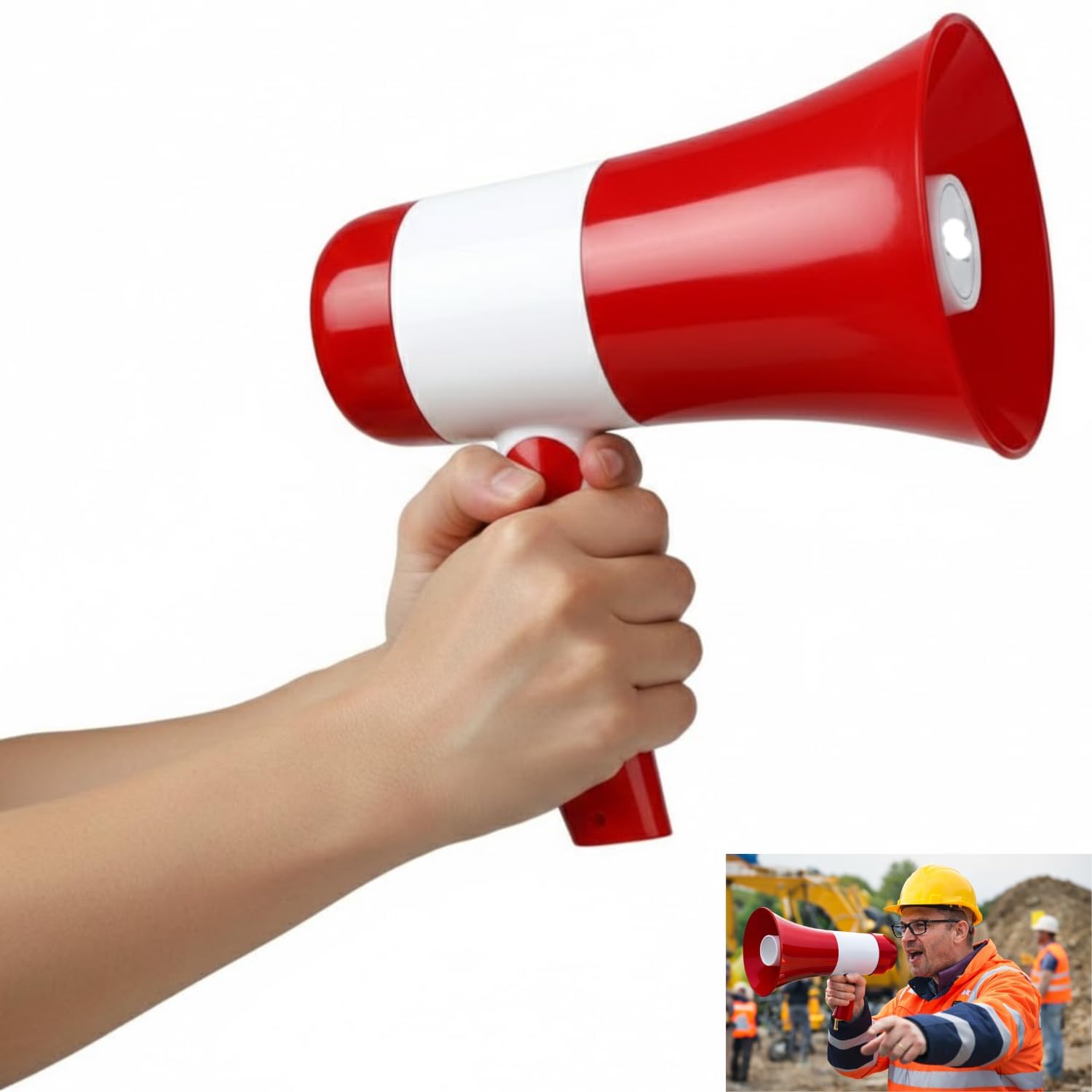 Megaphone Speaker 30W – Portable PA System with Bluetooth, Voice Recorder & Siren – Handheld Bullhorn Loudspeaker with ABS Plastic Body – 1 Pc-image-21