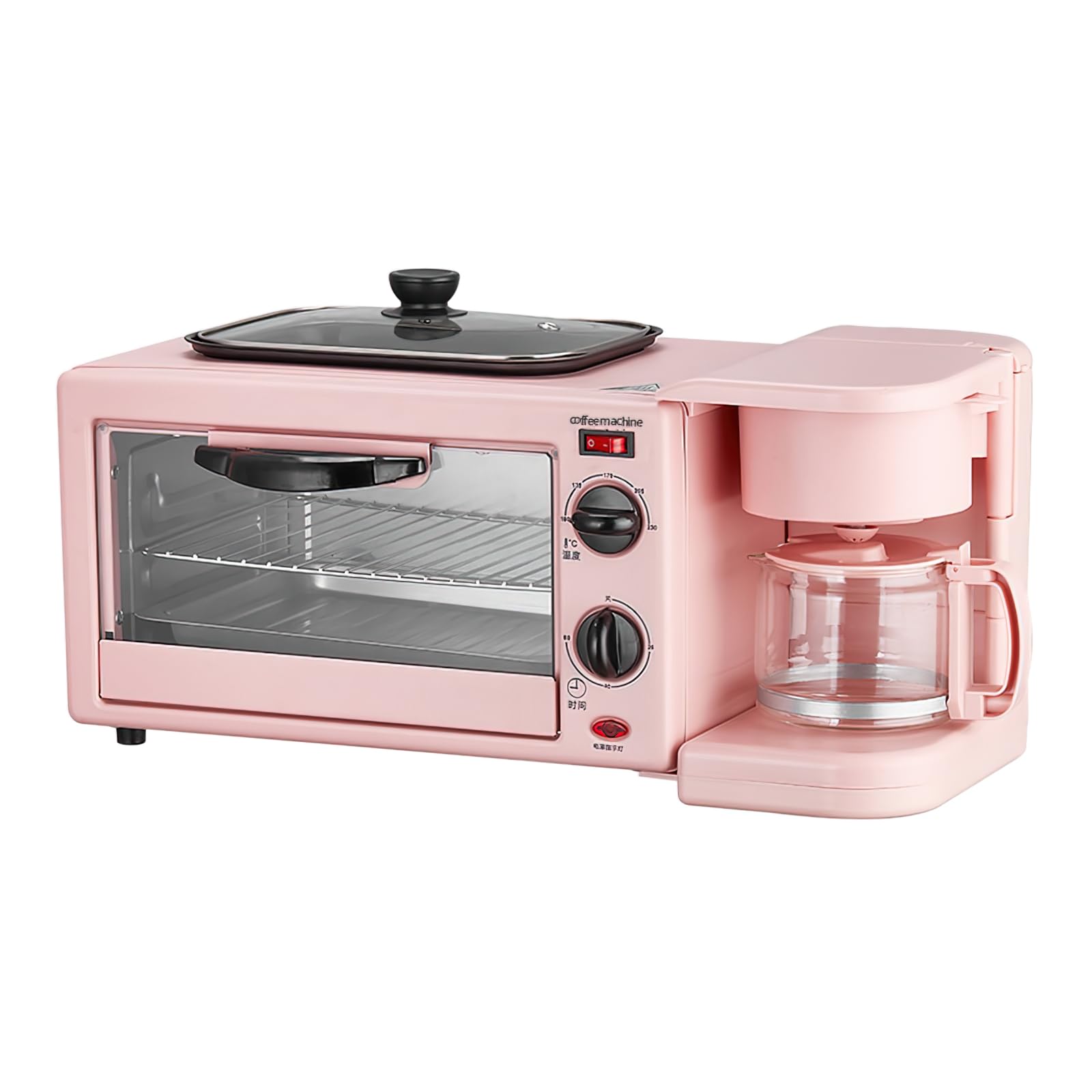 Photo 1 of ***BROKEN COFFEE MAKER****
3-in-1 multifunctional home breakfast machine, mini oven, coffee maker (Pink)