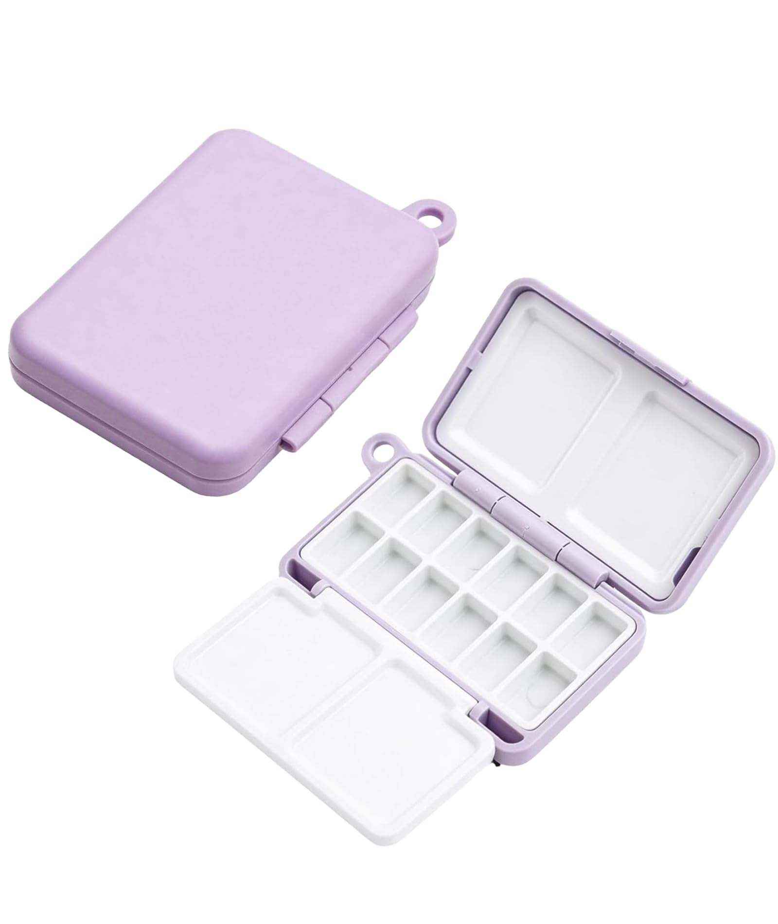Palette for Painting, 12 Grid Watercolour Paint Mixing Tray, Compact Mini Painting Kit for Artists and Students, Purple Portable Water Colour Palette with Travel Case-image-11