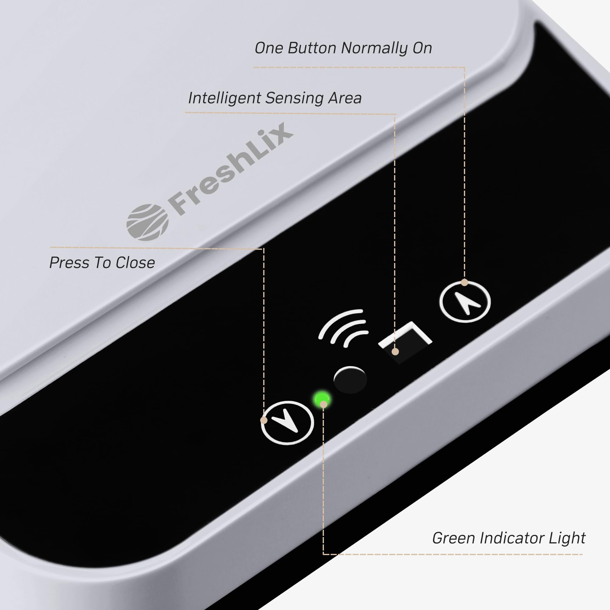 FRESHLIX Bathroom Trash Can,2.6 Gallon Waterproof