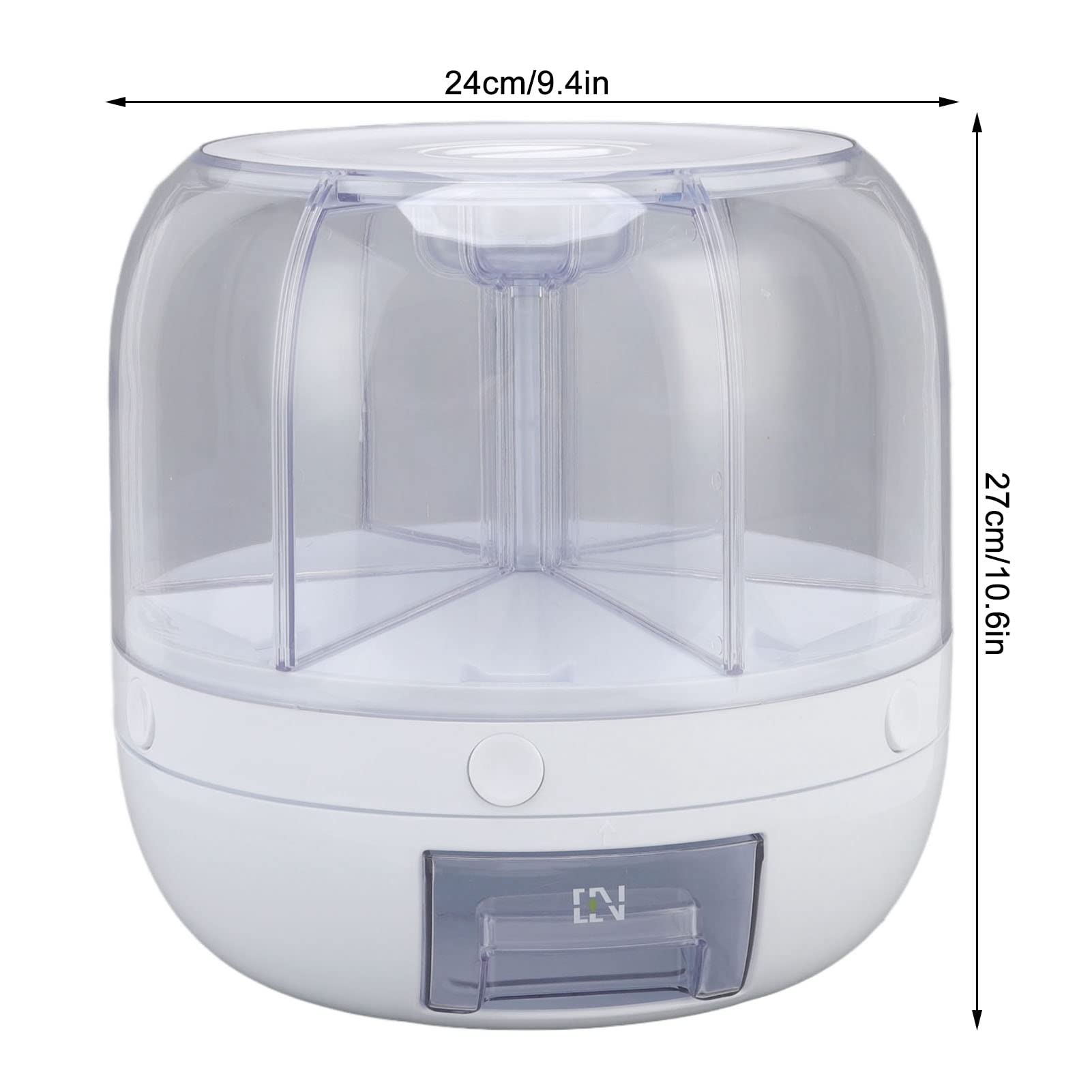 Dispenser per Cereali Contenitore per Cereali Rotante a 360° Dispenser per Riso a 6 Griglie Contenitori per Alimenti Girevoli con Coperchio Sigillato per Cereali da (Capacità di