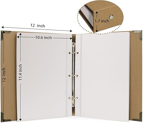 Miniatura 9 de Vienrose Álbum de fotos autoadhesivo de 40 páginas, tapa dura con kit de álbumes de recortes, 3 anillos, álbum de recortes de papel para enamorados,