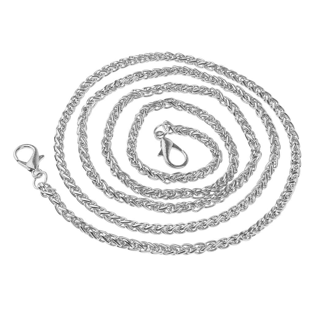 NIVAA 120cm Twist Metal Chain Handbag Purse Strap DIY Bag Accessories Silver-image-8