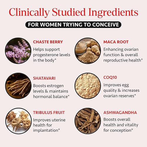 Miniatura 4 de Freshly Moms Apoyo de fertilidad para mujeres  Suplemento natural de salud reproductiva femenina  Equilibrio hormonal y ovulación regular  Apoyo de