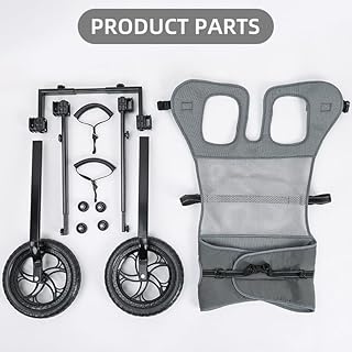 Duuclume Sedia a rotelle per cani di taglia grande, per gambe posteriori, ausili per la mobilità degli animali domestici, sedia a rotelle con zampe posteriori disabili, per cani di taglia grande