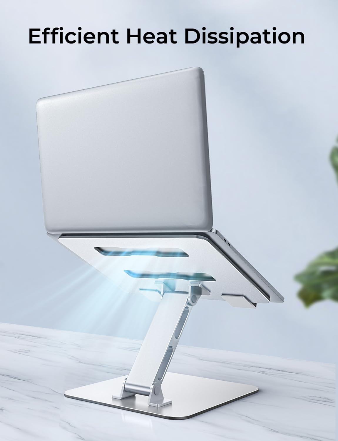 Soporte ergonómico ajustable para computadora portátil, soporte plegable para computadora, elevador de aluminio estable y soporte portátil compatible con MacBook Pro/Air, Dell, HP, de 10 a 16