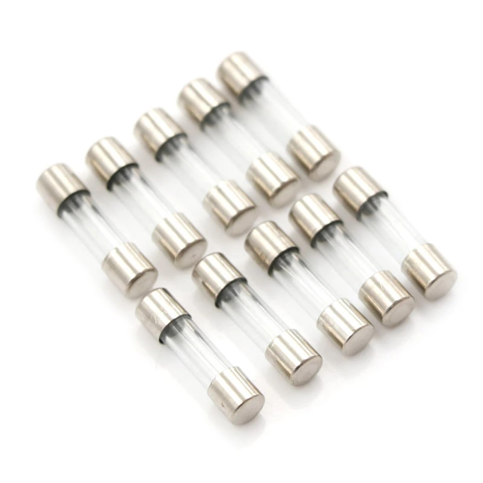 YMUGUEGH 10pcs 5mm x 20mm 1.6A T1.6A 250V Slow Blow 1.6Amps Glass Tube Fuse