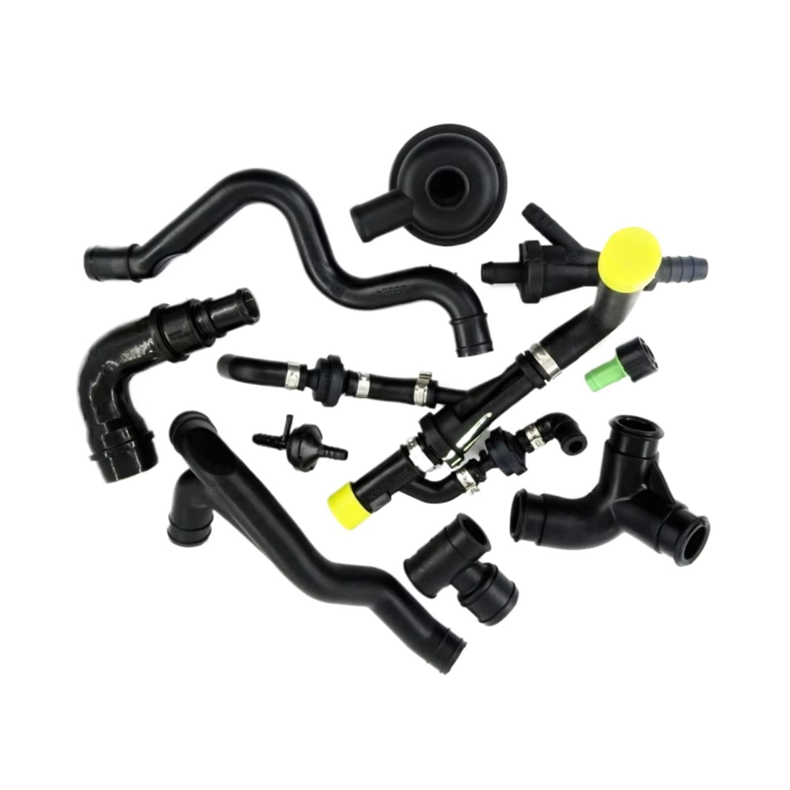 Fvoirss One Color Engine Breather Vent Hose Compatible With Vw For Beetle 1999-2010 For Passat 2001-2005 1.8T Auto Pcv Hose Crankcase Breather Pipe Valve Kit 058133753D